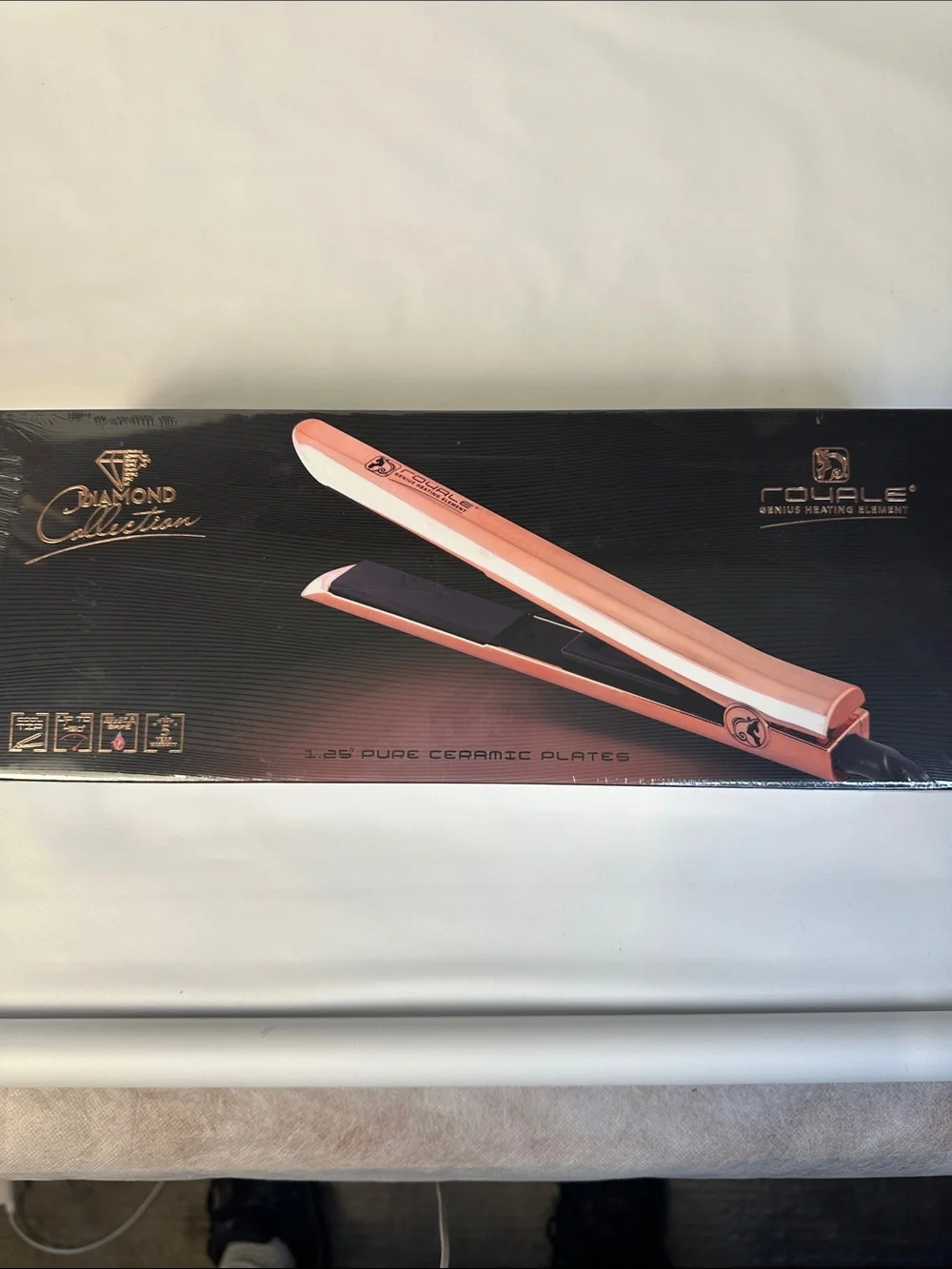 Rose Gold Ceramic Hair Straightener - Diamond Collection